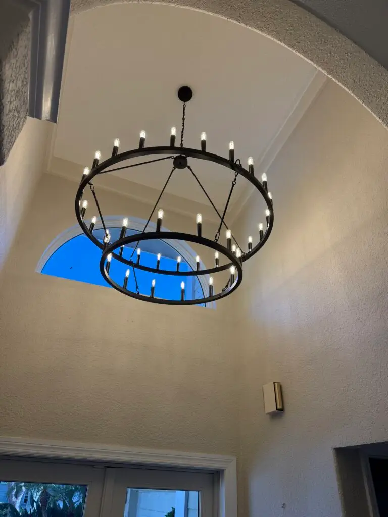 Chandelier Installation on High Ceilings in Jupiter